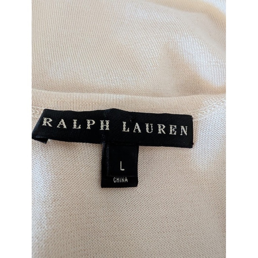 Ralph Lauren Cream Cashmere Silk Knit Scoop Neck Tank Top Large Womens - Picture 5 of 9